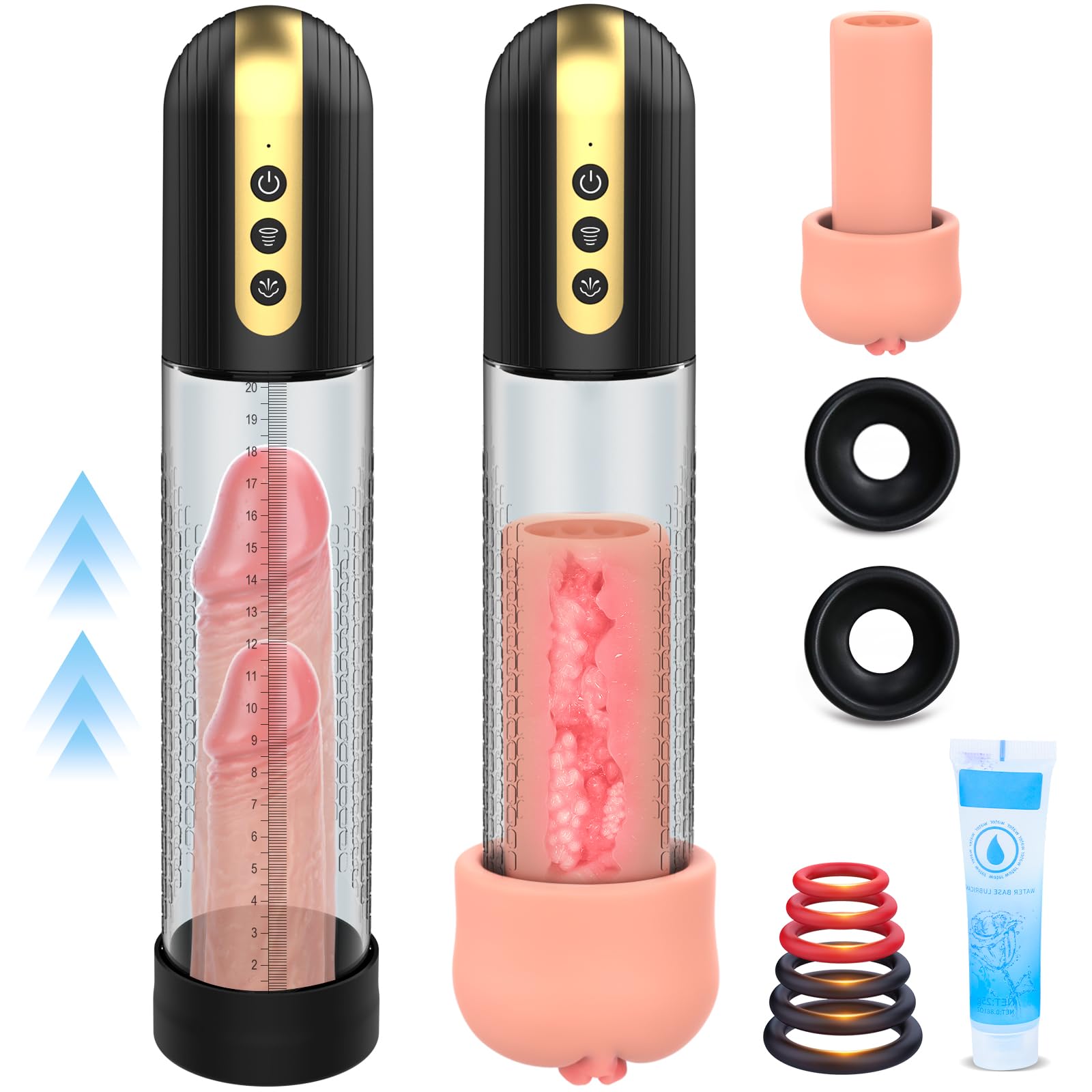 Pompe à Pénis Sex Toys Homme Masturbeuse pour Agrandir son Pénis Sextoy Masturbateur avec des Modes D'aspiration Puissants