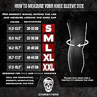 Vista 3 de Gymreapers - Rodilleras (1 par) con bolsa de gimnasio, aprobado por IPF, rodillera de compresión p/sentadillas, levantamiento de pesas y potencia