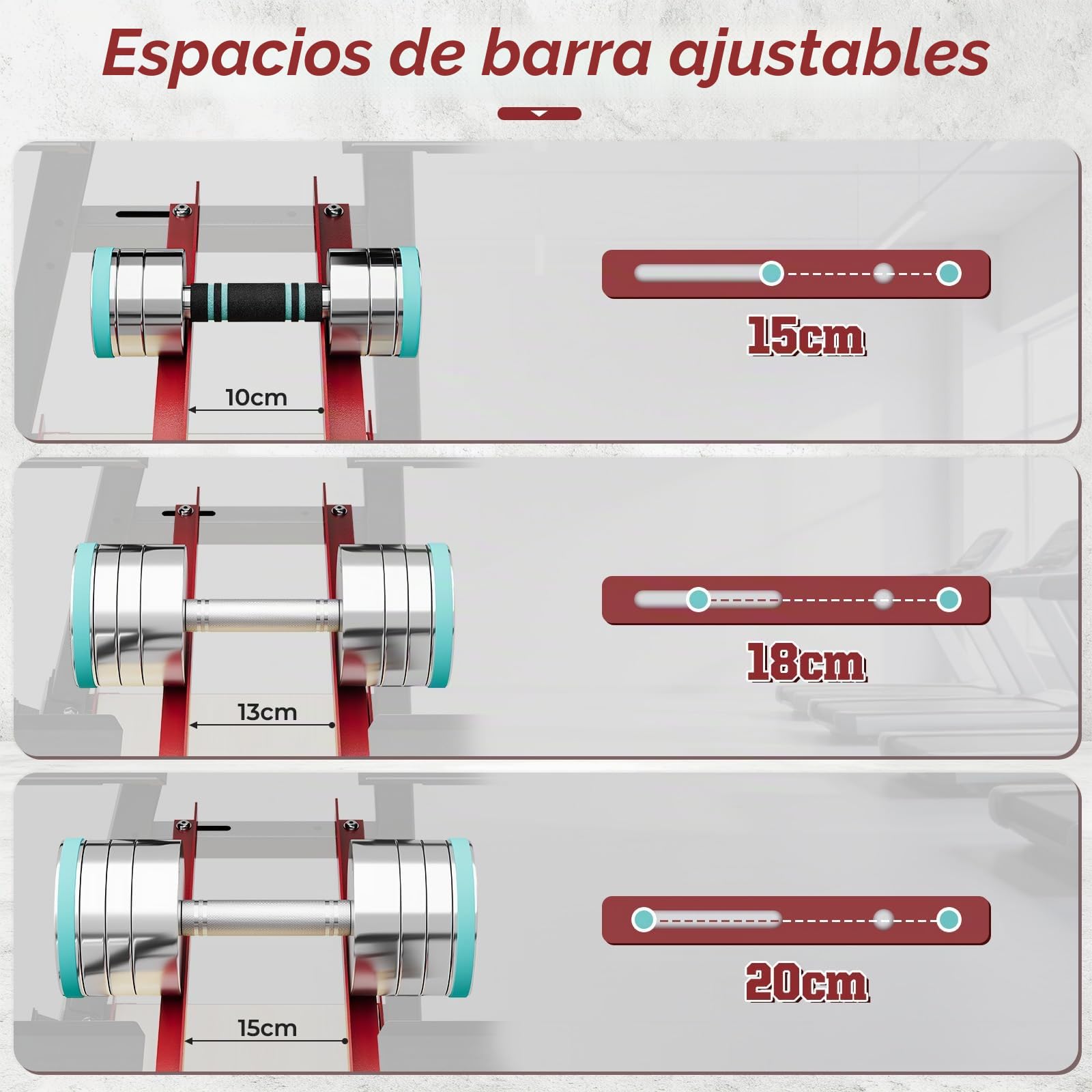 Dripex Soporte para Mancuernas Multifuncional de 2 Niveles Deportivo de Interior Fitness en Casa, Estante de Almacenamiento de Mancuernas Ajustable, Carga Máxima de 300 kg