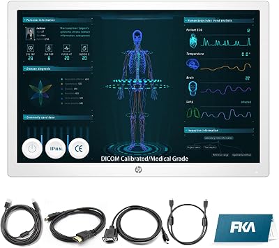 HP Healthcare Edition HC241P 24" Clinical Review Monitor Without Stand, DICOM Calibration for Clinical Review and Accurate Diagnosis Display,HDMI/DP/VGA/USB 2.0 Type-B to Type-A Cables