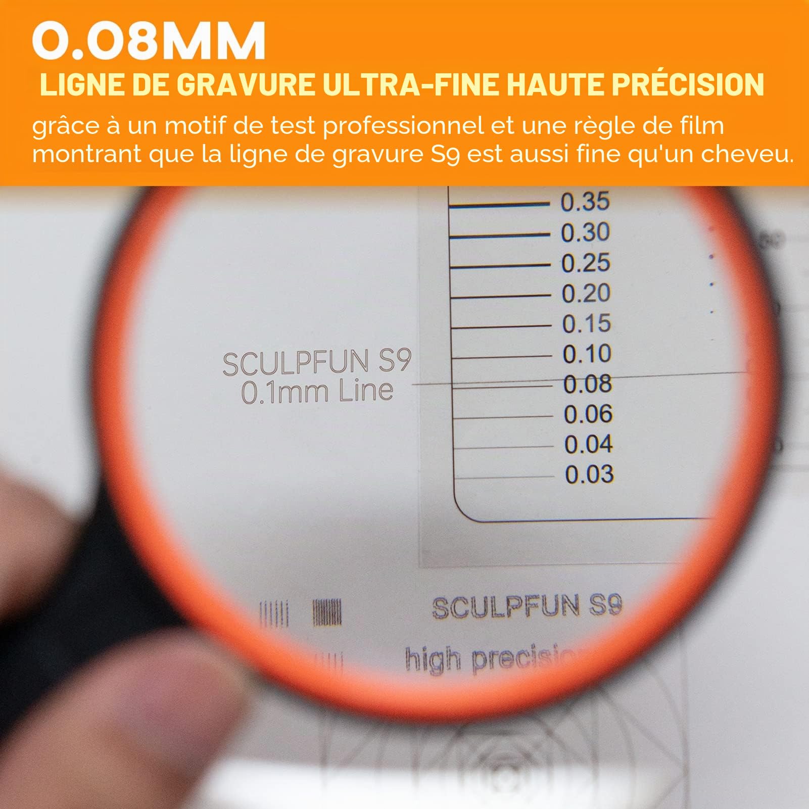 SCULPFUN S9 Graveur laser, 90W effet découpeuse gravure laser sur métal, gravure et découpe rapides en Bois, mise au point fixe et protection yeux, zone travail 410 mm x 420 mm