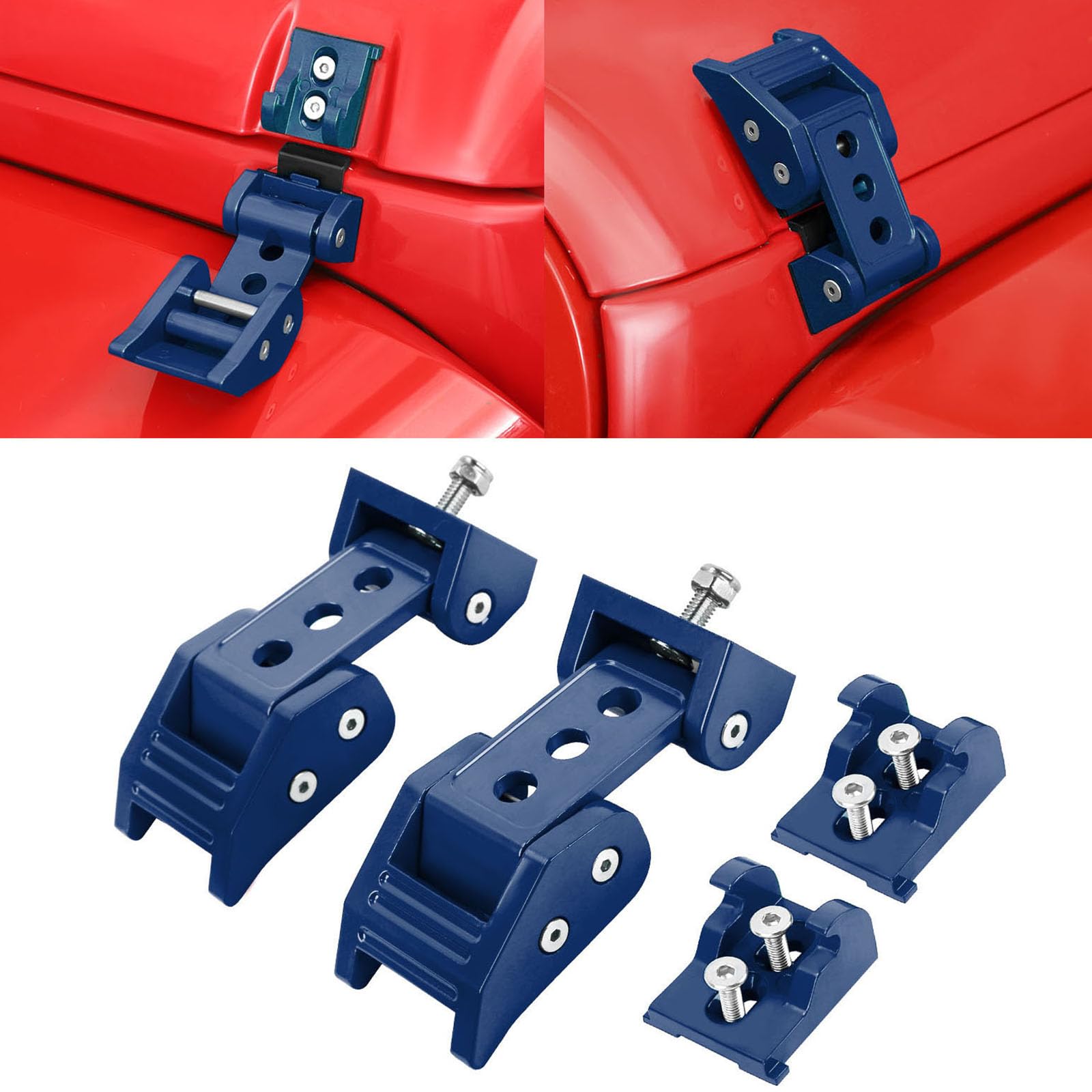 RT-TCZ for Wrangler Hood Latches Catch Kit for Jeep Wrangler JK 2007 up for Wrangler JL 2018 up for Gladiator JT 2020 up Blue Exterior Accessories