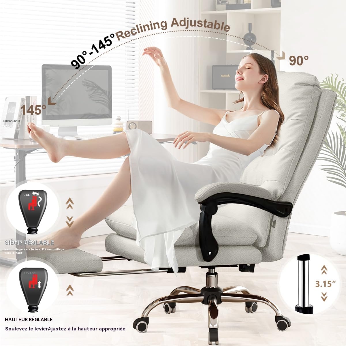 Chaise de Bureau avec Repose-Pieds · Chaise de Gaming · Chaise de Bureau Ergonomique de Direction · Chaise Informatique à Haut Dossier