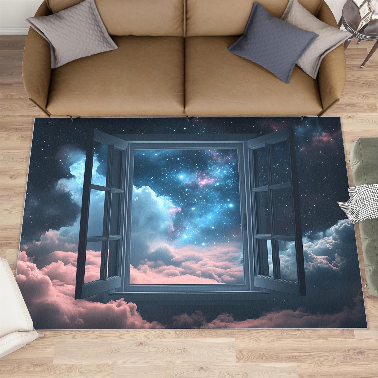 Tapis de fenêtre ciel étoilé grand tapis de salon et chambre 160x230