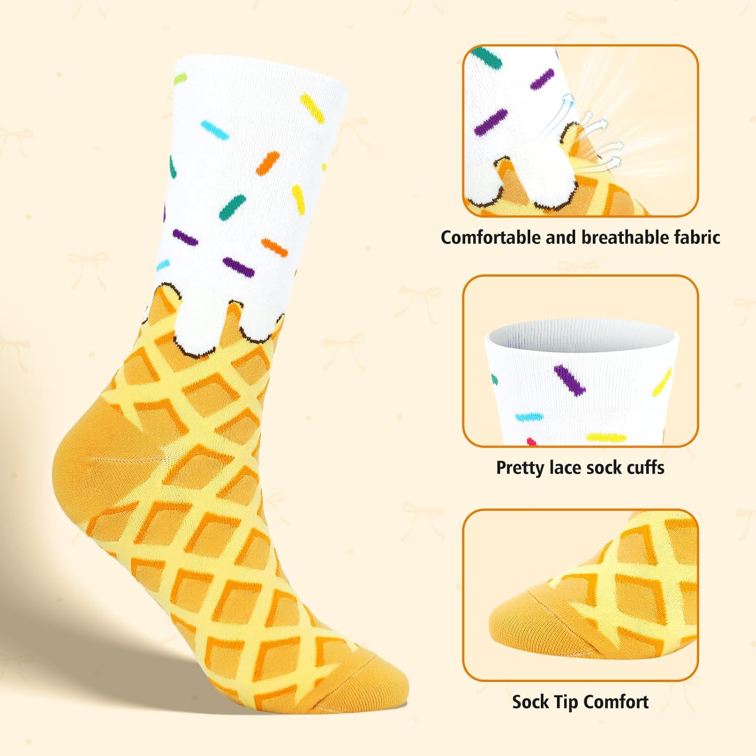 YOYOU Cute Crew Socks for Women, Funny Patterned Novelty Sock - Image 4