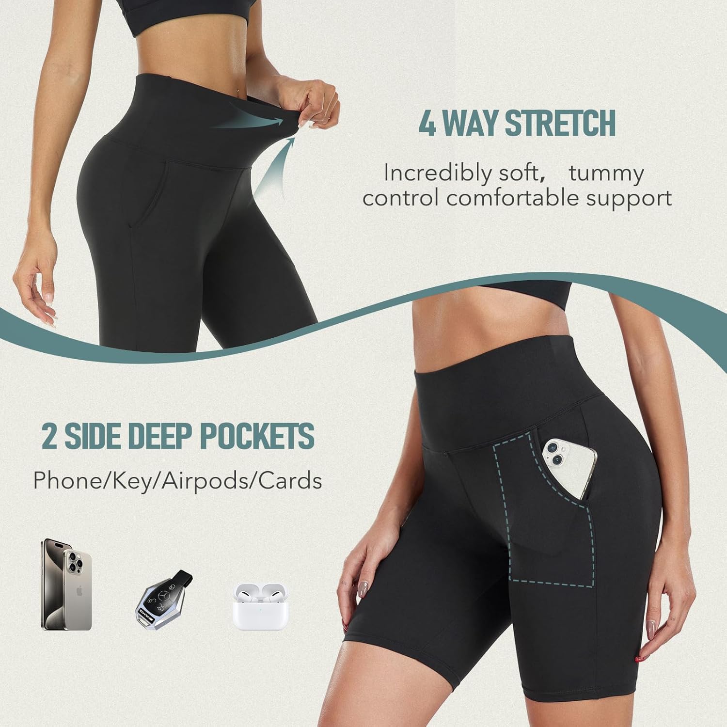 Diu Life 5 Pack High Waist Biker Shorts for Women - Buttery Soft 8" Womens Shorts for Workout, Yoga, Athletic