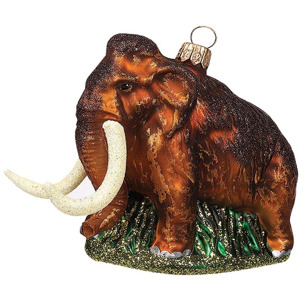Wooly Mammoth 4.25" Ornament - Glass Blown Seasonal and Holiday Decor