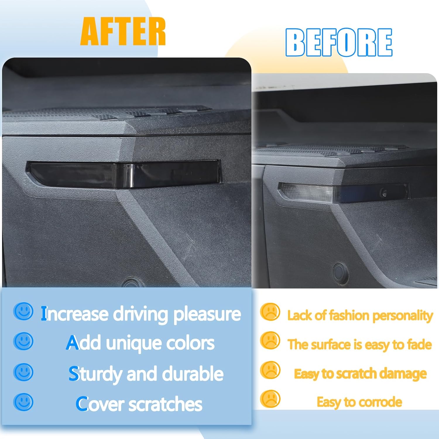 Car Reverse Light Cover Trim Rear License Plate Light Smoked Cover Compatible with Toyota Tundra 2022-2026 Tailgate License Plate Light Housing Automotive Exterior Trim Accessories