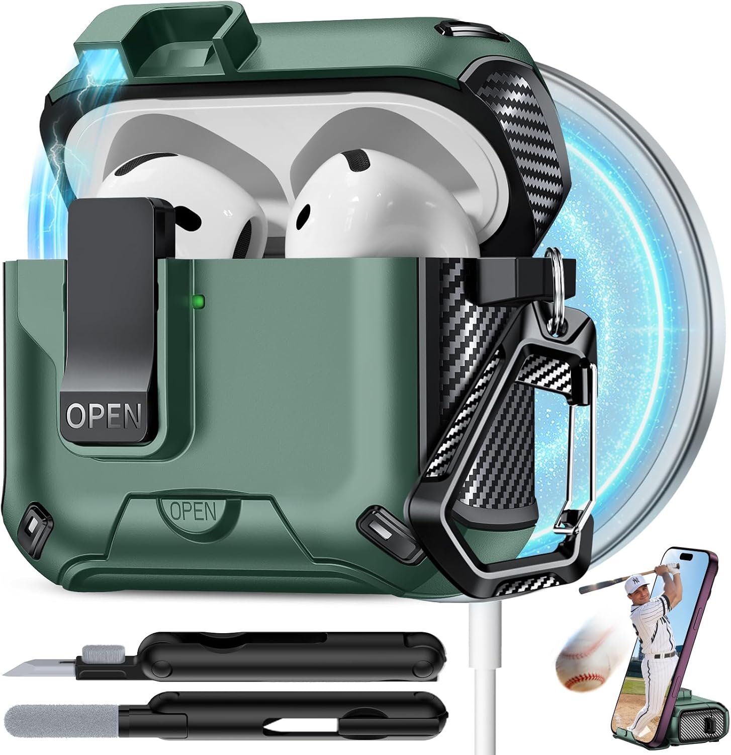 for AirPods 4 Case with Lock (Dark Green) image 5
