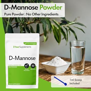 Your Supplements - D Mannose Pure Powder 50g | Natural & Non GMO | Vegetarian & Vegan Friendly | Scoop Included