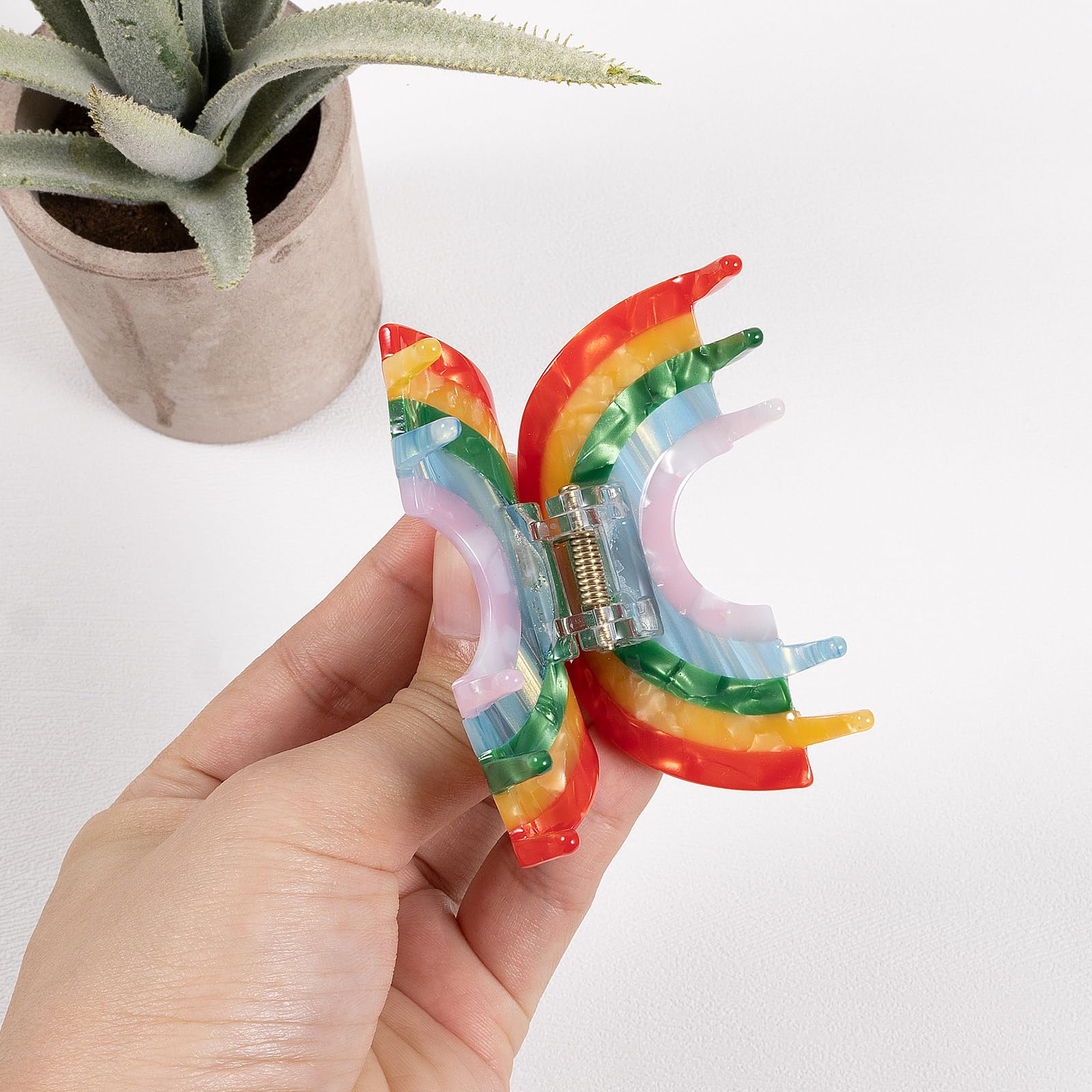 ✨NEW Elegant Rainbow ? Multicolor Crystal Rhinestone Hair Clip Claw Sparkling Rainbow Crystal Hair Claw Clip | Statement  main image 3