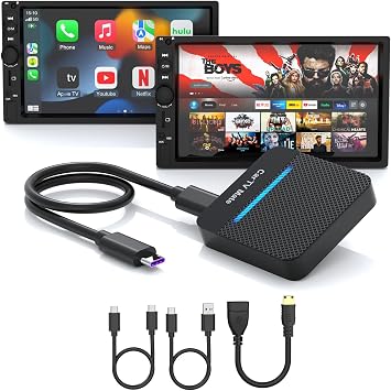 Car TV Mate Pro & Wireless CarPlay HDMI Multimedia Adapter, 2025 New Fire TV Stick Converter for Screen Throwers/Game Machine/Set-top Box, CarPlay Adapter Support OEM Wired CarPlay Cars from 2016