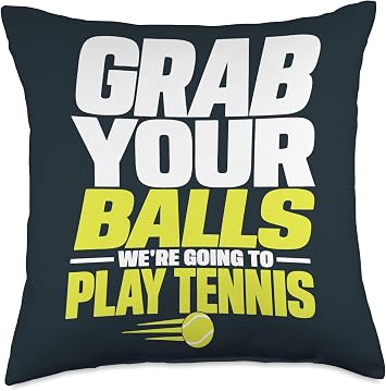 Tennis Player Humor Tennis Balls Throw Pillow
