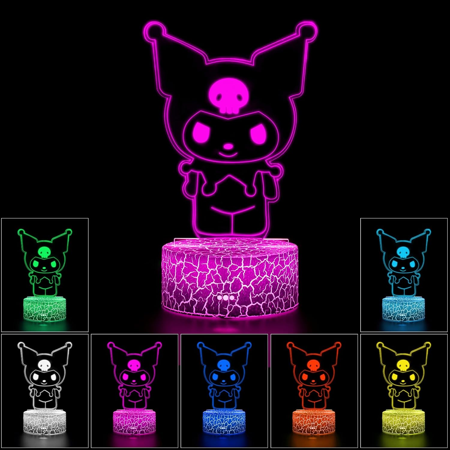 Cute Night Light,Cartoon Night Light,Anime Charater 7 Color Change Decor Lamps,Gifts for Christmas Birthday