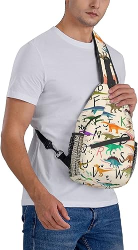 Miniatura 8 de Luirioe Mochila cruzada para senderismo, viajes, bolsa de pecho, ligera, para mujeres y hombres, Dinosaurio, Mochilas Daypack