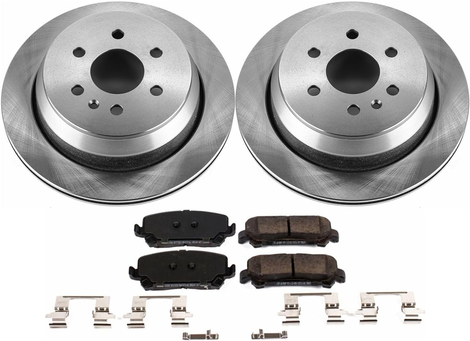 PowerStop Rear Brake Kit For Chevrolet Colorado 2015-20 | GMC Canyon 2015-20 - Disc Rotors & Ceramic Brake Pads Replacement, KOE7127