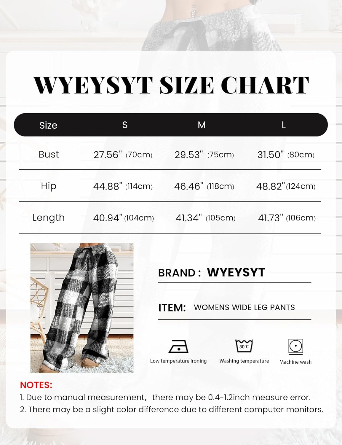 Wyeysyt Women Fuzzy Pajama Pants Plush Elastic Waist Wide Leg Leopard Pants Pj Bottoms Lounge Fluffy Pants - Image 8