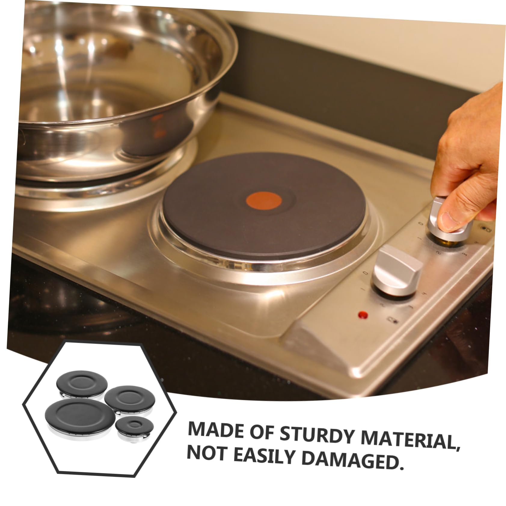 NUOBESTY Set Coprifornelli Fornello a Gas Calotta di Fiamma Concava in Alluminio e Ferro, Corona del Bruciatore Cucina, Ricambio per Piano Cottura Gas Sicuro ed Efficiente, Compatibile