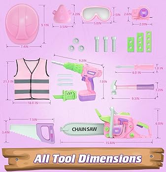 女の子用　初心者向け　4点セット Amazon.com: WishaLife Kids Tool Set for Girls - Toddler Tool