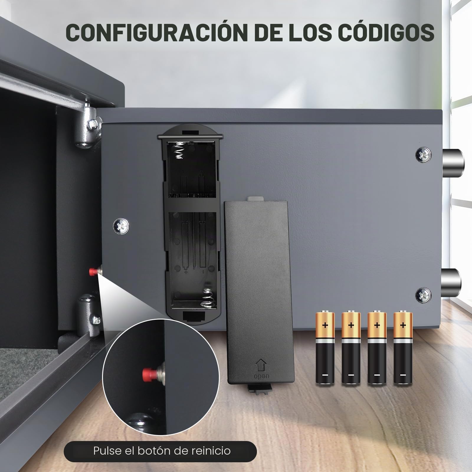 Safe Klein - Caja fuerte electrónica (31 x 20 x 20 cm, 2 llaves de emergencia), color gris