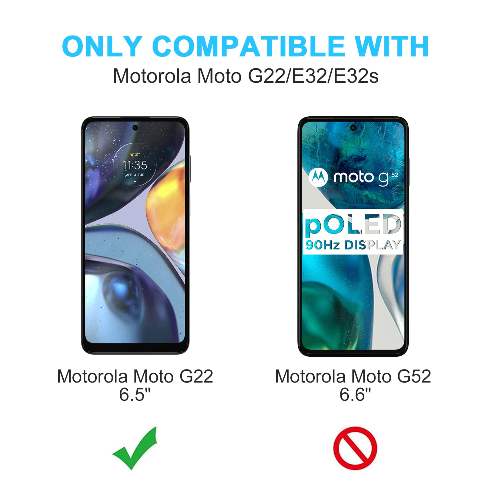 AOKUMA Panzerglas Für Motorola Moto E32/E32S – 2 Stück, 9H Härte, Kratzfest, Blasenfreie Montage