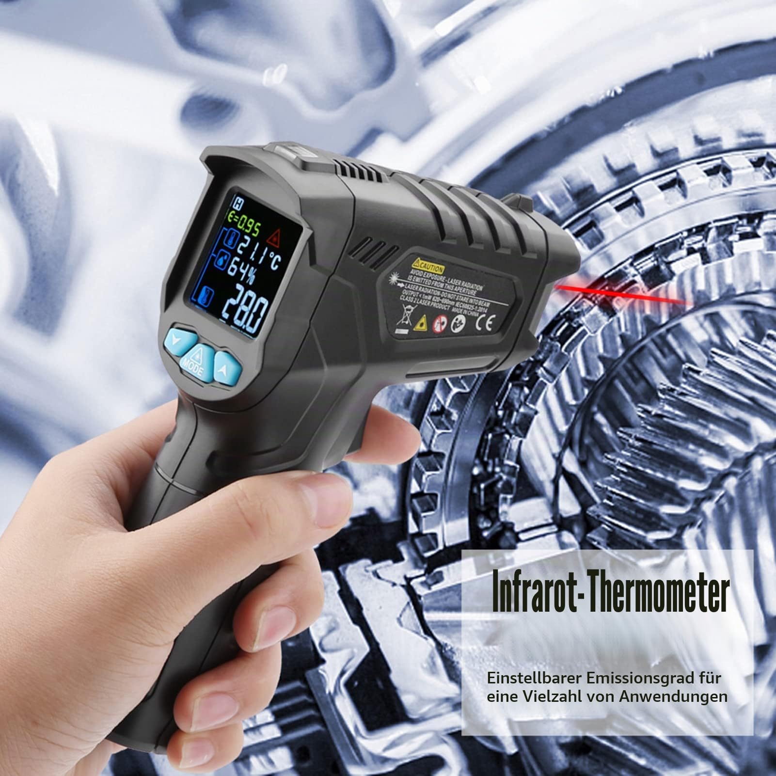 IR01D Infrarot Thermometer LCD Display Berührungsloses Infrarot-Thermometer -50~800