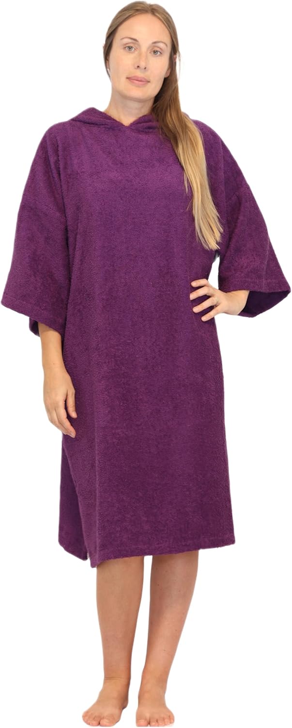 Towel Poncho ALLEN & MATE Adult Hooded - Terry Cotton Changing Robe For Beach & Swimming Adult Changing Robe For Beach