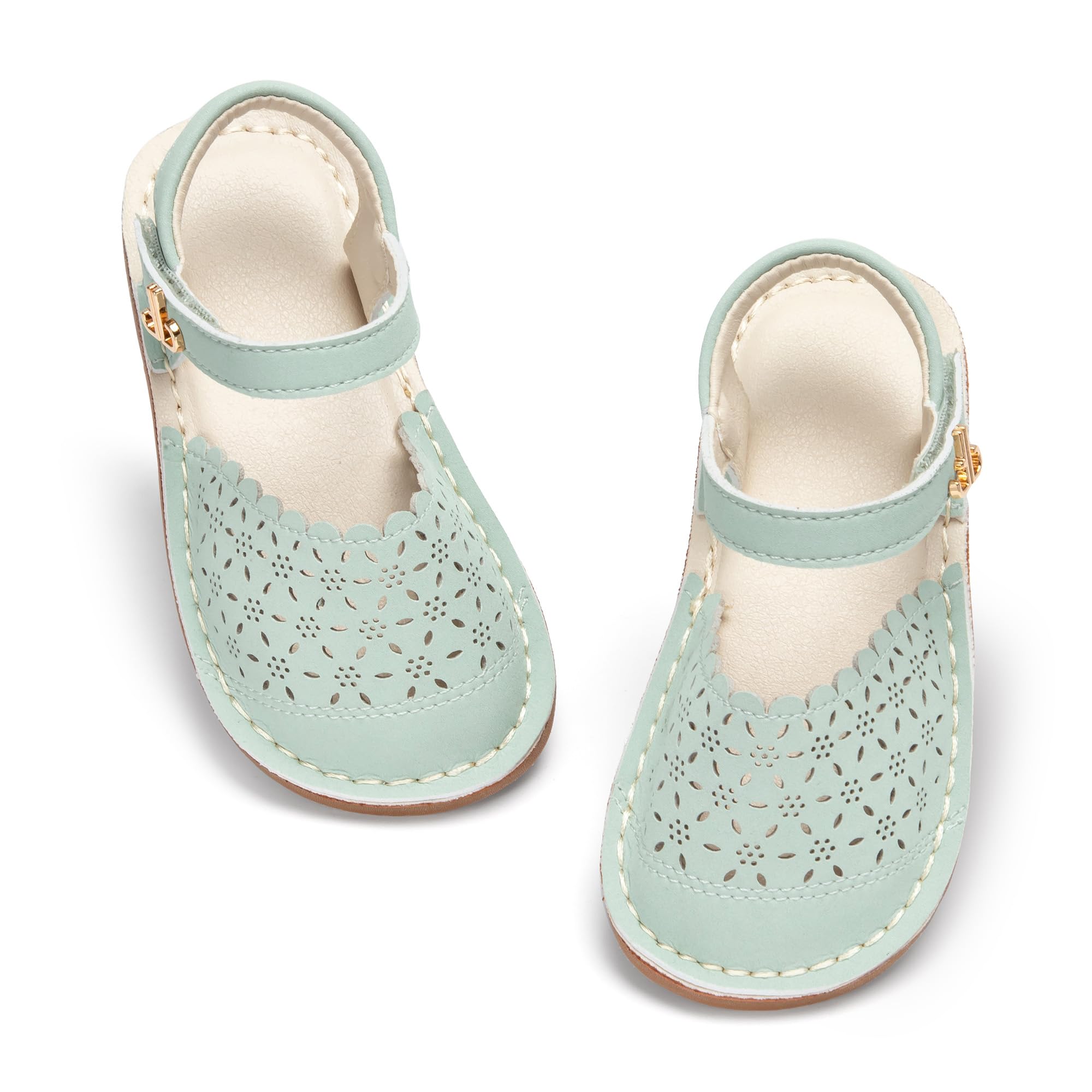 THEE BRON Toddler Girls Espadrilles Sandals Hollow Out Rustic Dress Shoes