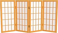 Vista 21 de Biombo portátil simple de 2 pies Biombo diseño Shoji, clásico diseño japonés 4 anchuras, 6 colores, Madera, Blanco