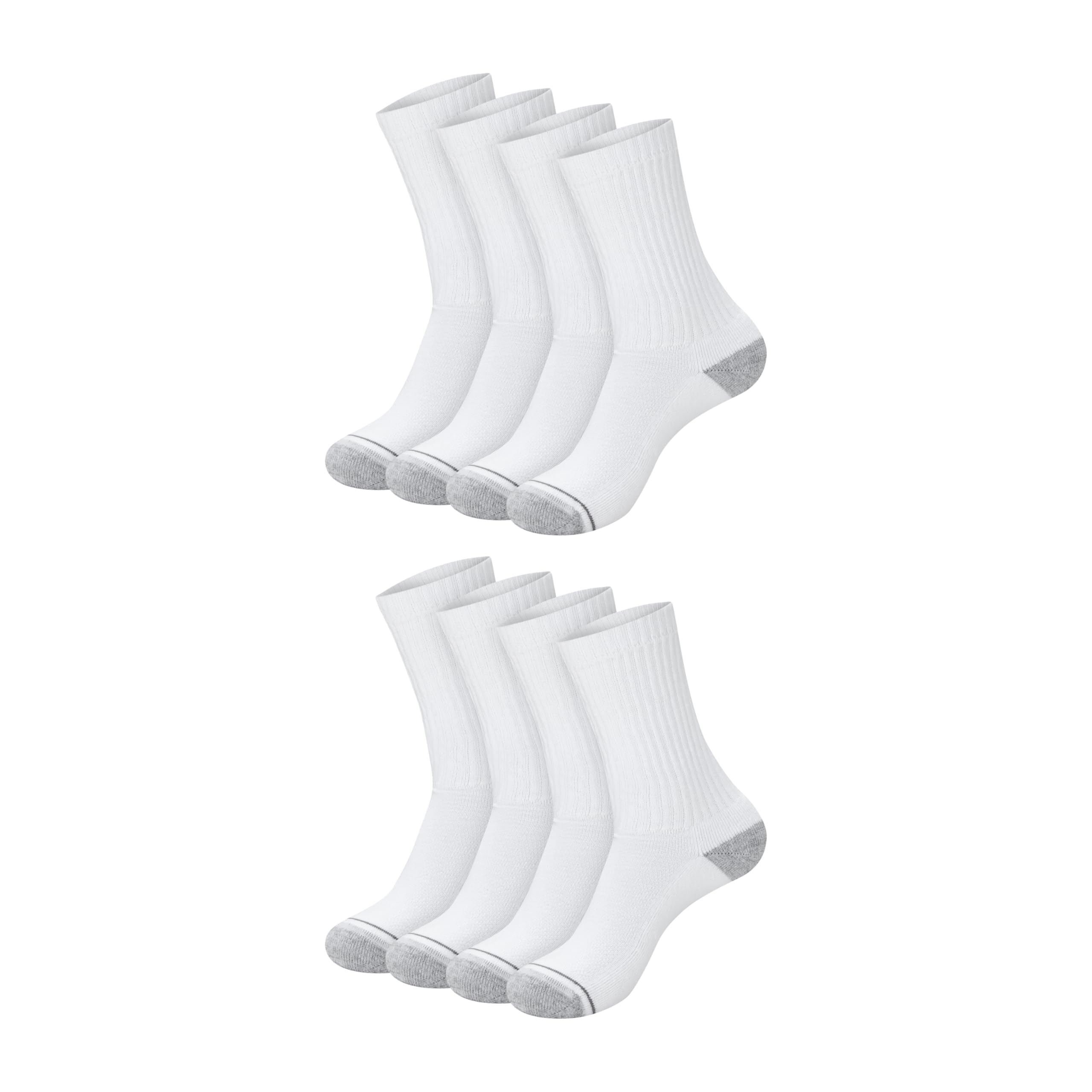 Men's Crew Socks Pack - 8 Pack - X-temp Athletic Socks for Men - Cushioned Foot Breathable Mesh Odor Control