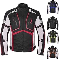 Vista 1 de HWK Chaqueta de motocicleta para hombres y mujeres Scorpion con tela Cordura para enduro, motocross, conducción de motocicleta, Rojo, Grande