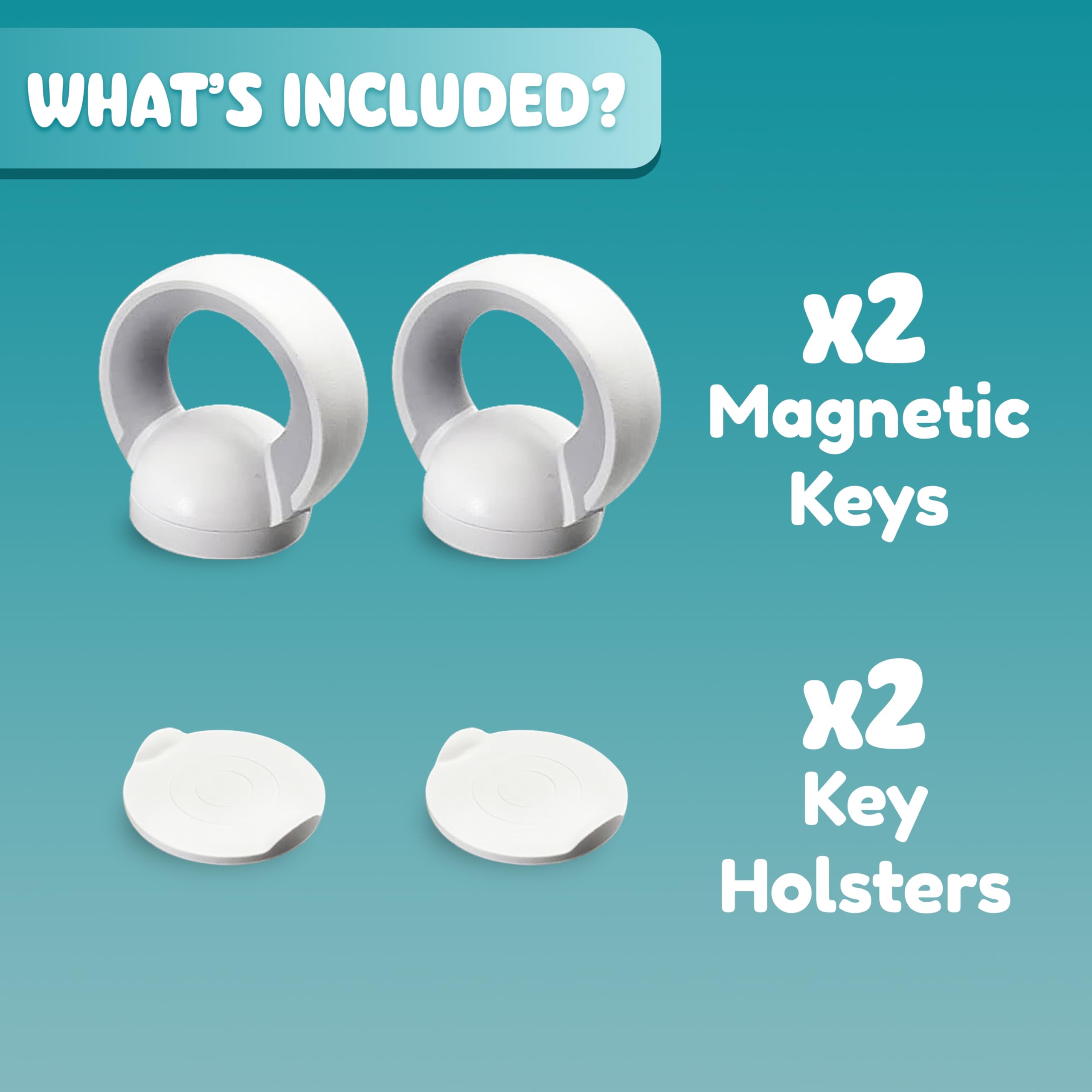 Booboo® x2 Spare Replacement Magnetic Keys Child Safety Locks for Children Baby Proofing Your Home Cabinets and Drawers with Extra Magnet Keys - Image 2