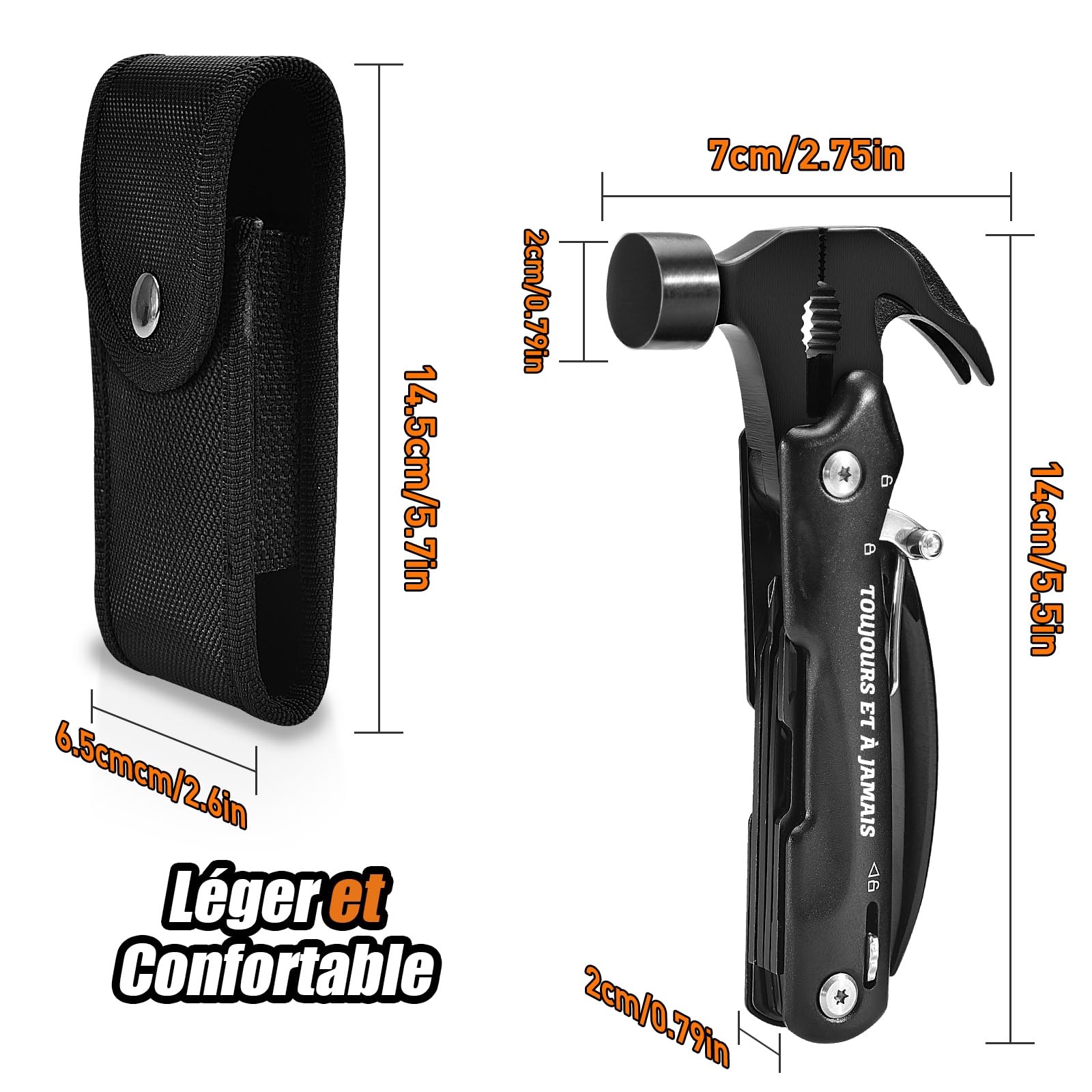 BIIB Regalo de San Valentín para hombres, herramienta multifunción 12 en 1, regalo de cumpleaños de San Valentín para hombres, artilugio útil inusual, accesorios de camping para papá, idea original de