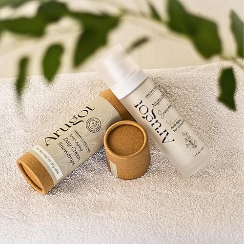 Miniatura 5 de Arugot Snowdrops - Crema de noche antienvejecimiento orgánica certificado USDA  Loción facial revitalizante y potenciadora del colágeno  Sin SLS