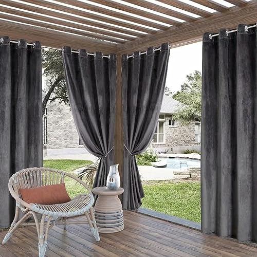 Miniatura 6 de Victree Cortinas opacas de terciopelo para dormitorio, cortinas opacas de 52 x 108 pulgadas de largo, oscurecimiento de la habitación, bloqueo de