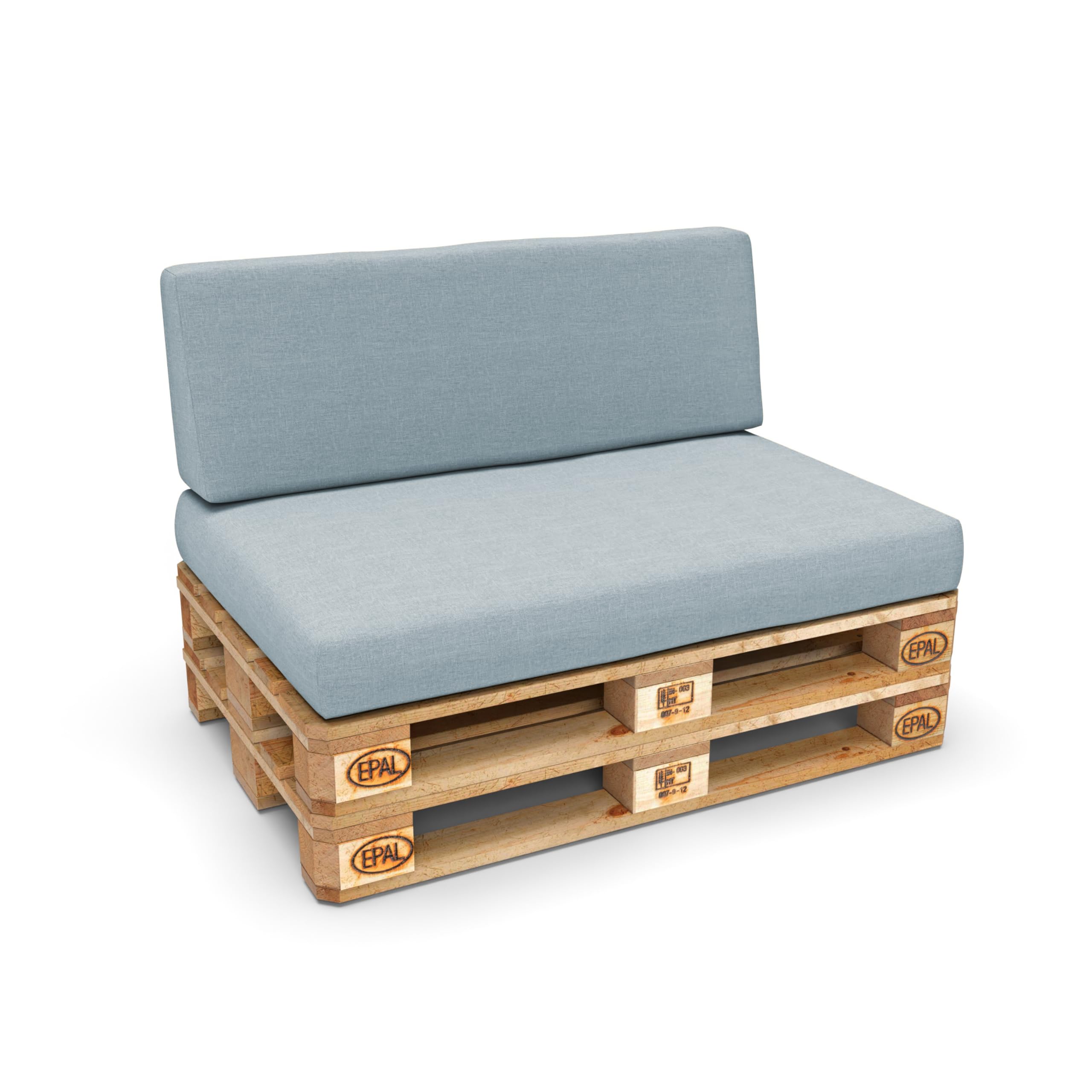 Coussins Pour Palette Europe VOUNOT - Lot De 4 - Assise 80x120cm + Dossier - Imperméable - Gris