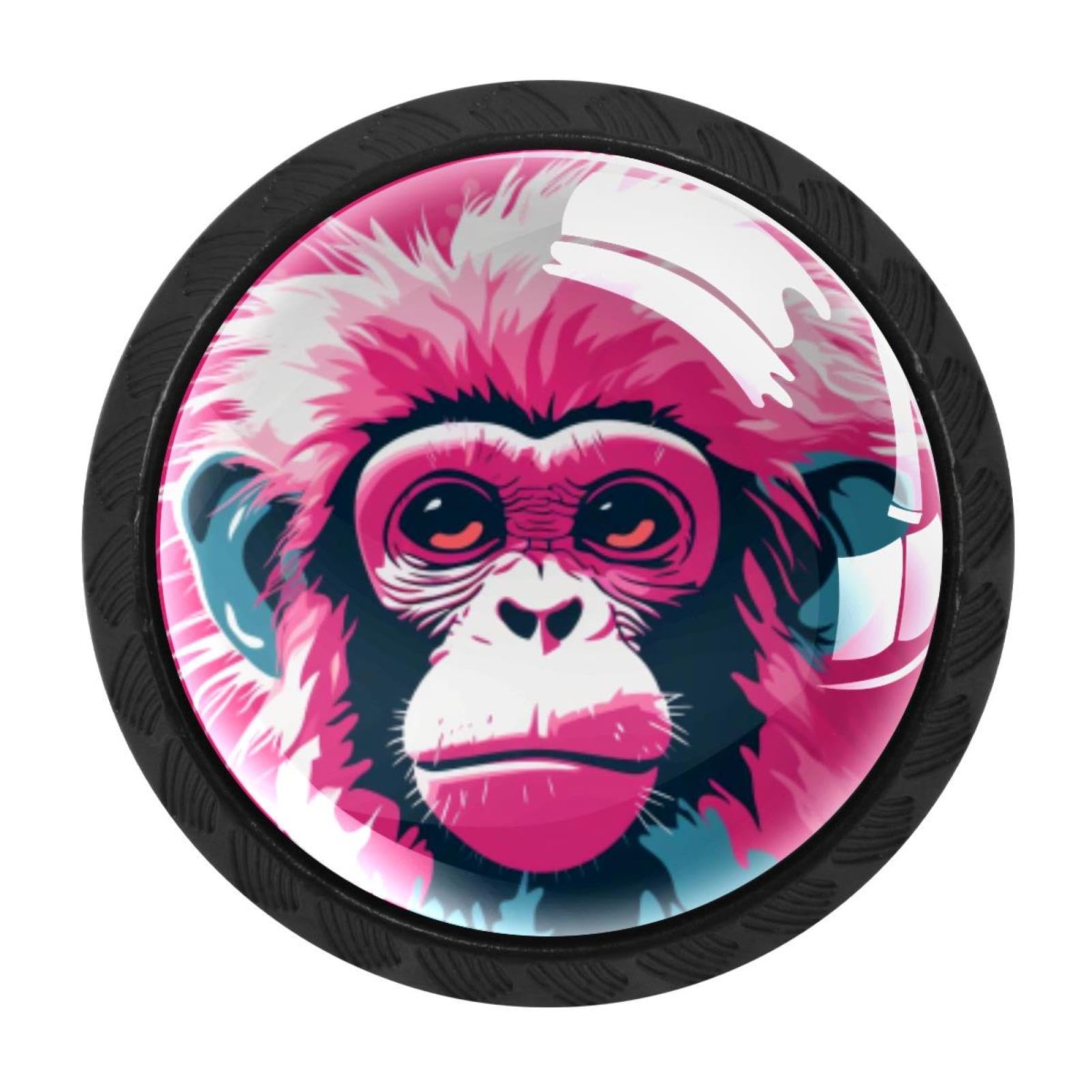 Chenzzzz Multicolored 03 4 Pack Pink Monkey Orangutan Kitchen Cabinet Knobs Drawer Knobs Dresser Knobs Matte Black Zinc Knobs Drawer Pulls Door Knobs Dresser Drawer Handles Knobs For Dresser Drawers