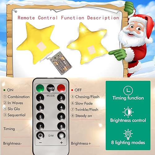 Miniatura 3 de Decoración para árbol de Navidad con luces, 21.7 pulgadas, hecho a mano, abrazo de árbol de Navidad con estrella iluminada, decoración de Navidad