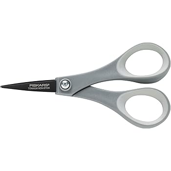 Fiskars 154110-1001 Non-stick Titanium Softgrip Detail Scissors, 5 Inch