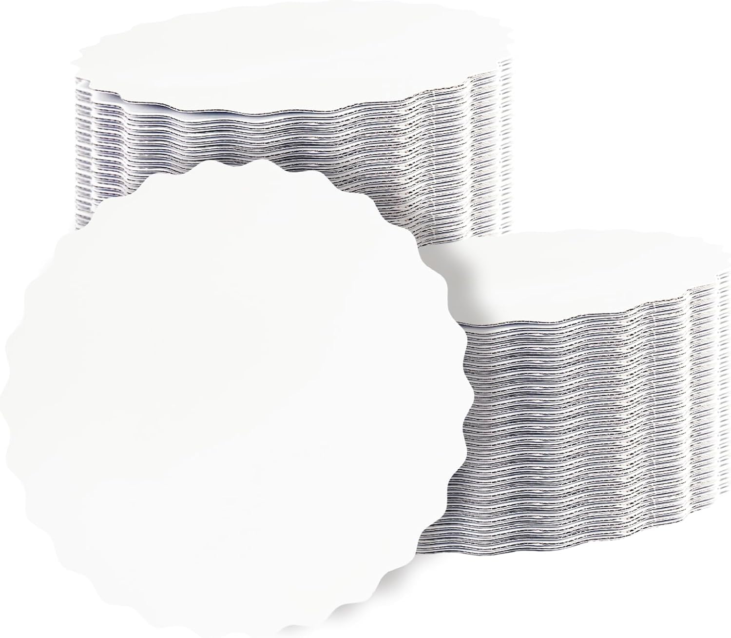 6Pcs White Wave Round Cake Boards, Food-Grade Cardboard Cake Base Plates