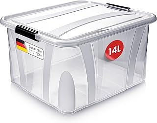 Sponsored You’re seeing this ad based on the product’s relevance to your search query.Learn more about this advertisement KONZEPT Storage Box with Lid 14 L, BPA-Free, Heavy Duty Locking Clips