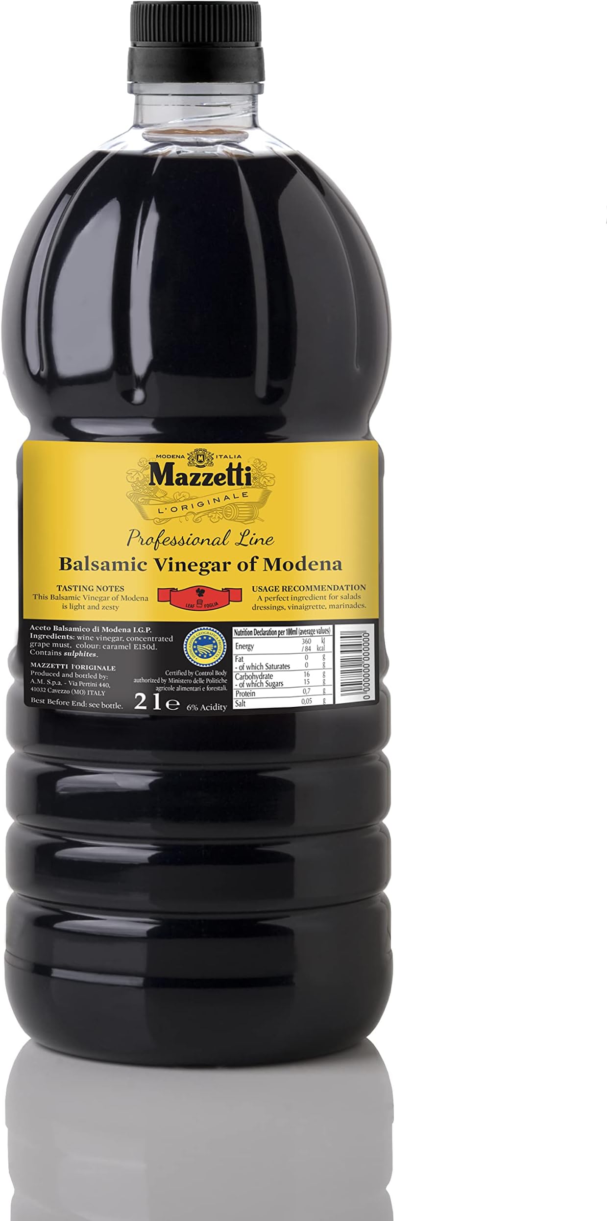 Mazzetti Balsamic Vinegar 1 Leaf 2l, 1 Pack