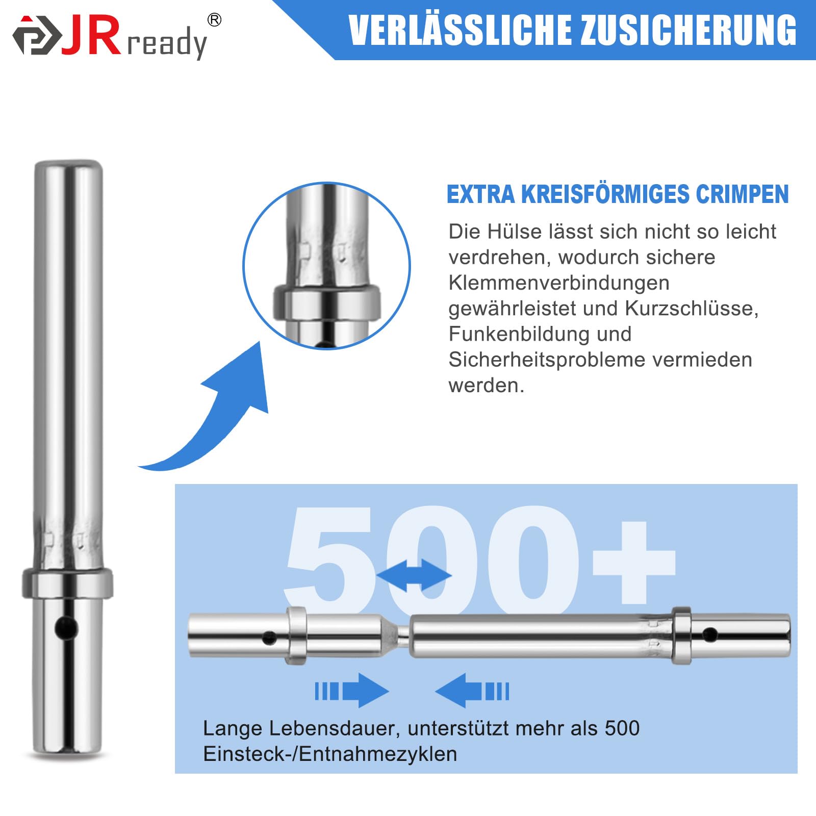 JRready ST6364-050 Kit di Contatti Deutsch Dimensione 16 Pin Solido Deutsch Maschio Femmina Calibro del Filo 16-20AWG Pin Terminale Deutsch 0460-202-16141/ Zoccolo 0462-201-16141
