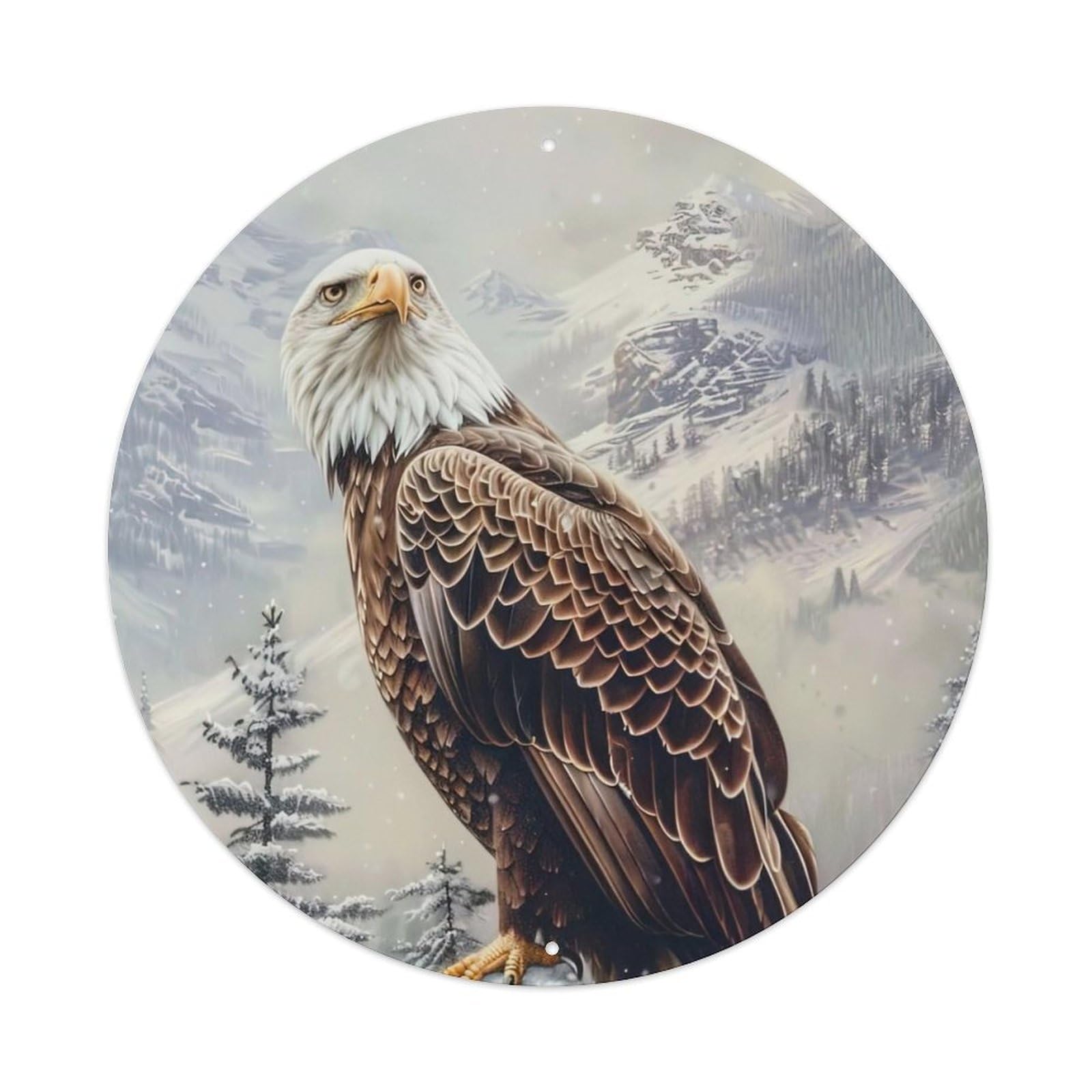 Animal Eagles in A Snowy Day Metal Tin Sign