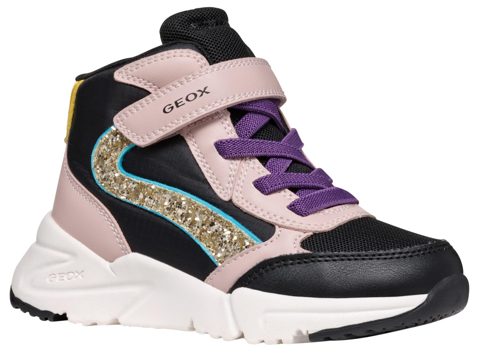 Geox J Loftus Girl D Sneaker, Black, 5 UK Child