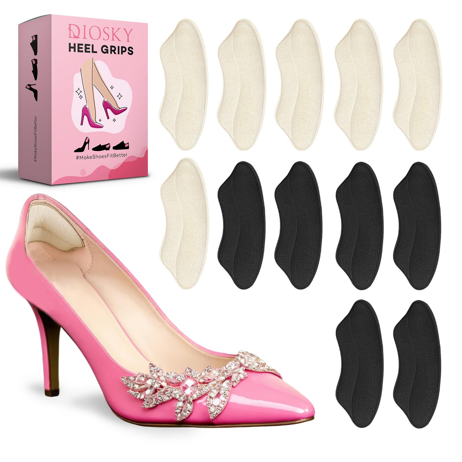 Heel Pads Inserts To Make Shoes Smaller Heel Pads For Shoes, Pair