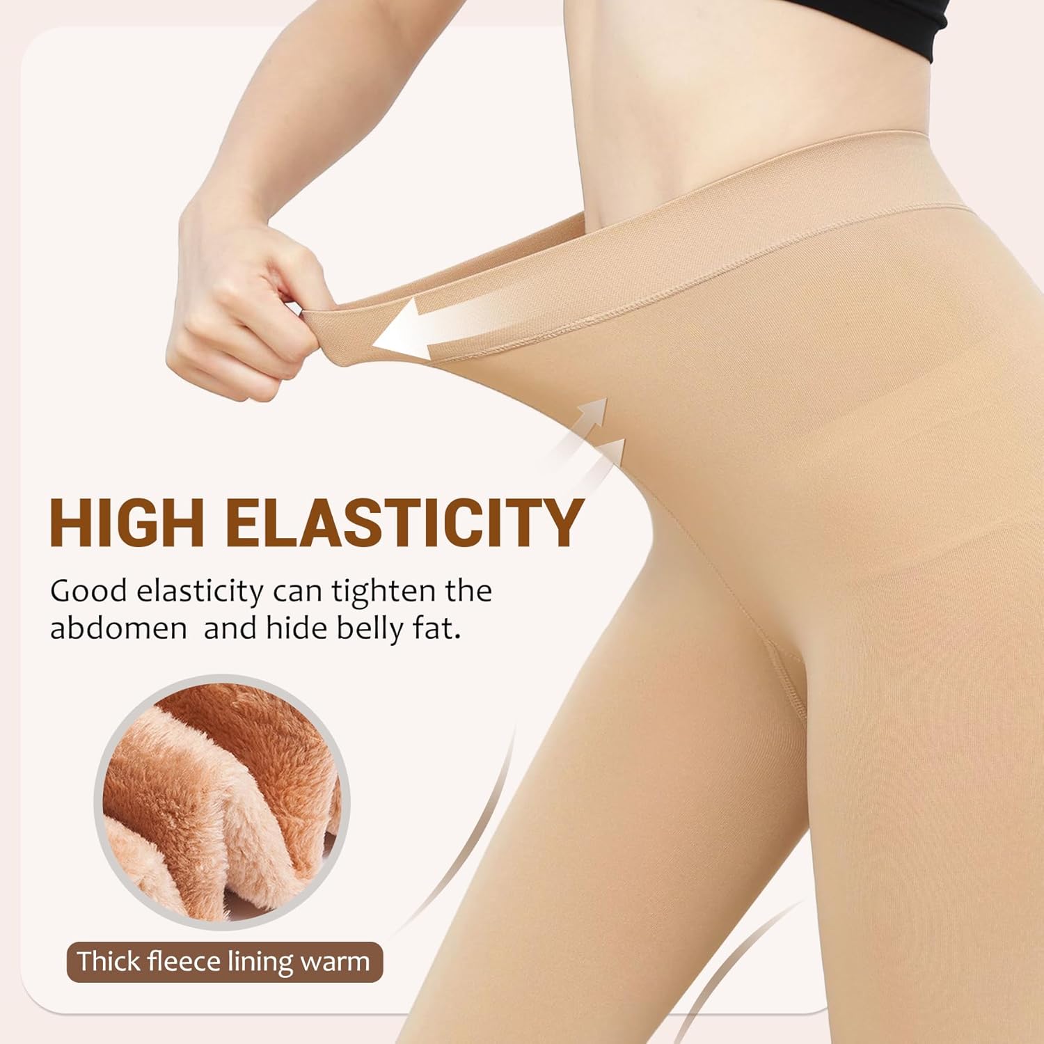 Fleece Lined Tights Sheer Women - Fake Translucent Warm Pantyhose Leggings Sheer Thick Tights for Winter - Image 6