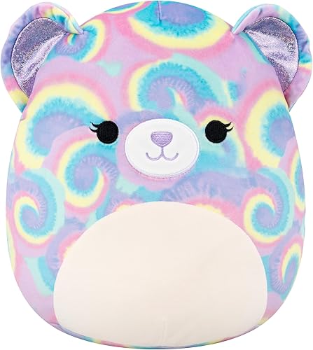 Vista 12 de Squishmallows Payaso Ukee original de 12 pulgadas con pelo verde azulado y sombrero de boliche negro, peluche oficial de Jazwares Payaso rojo