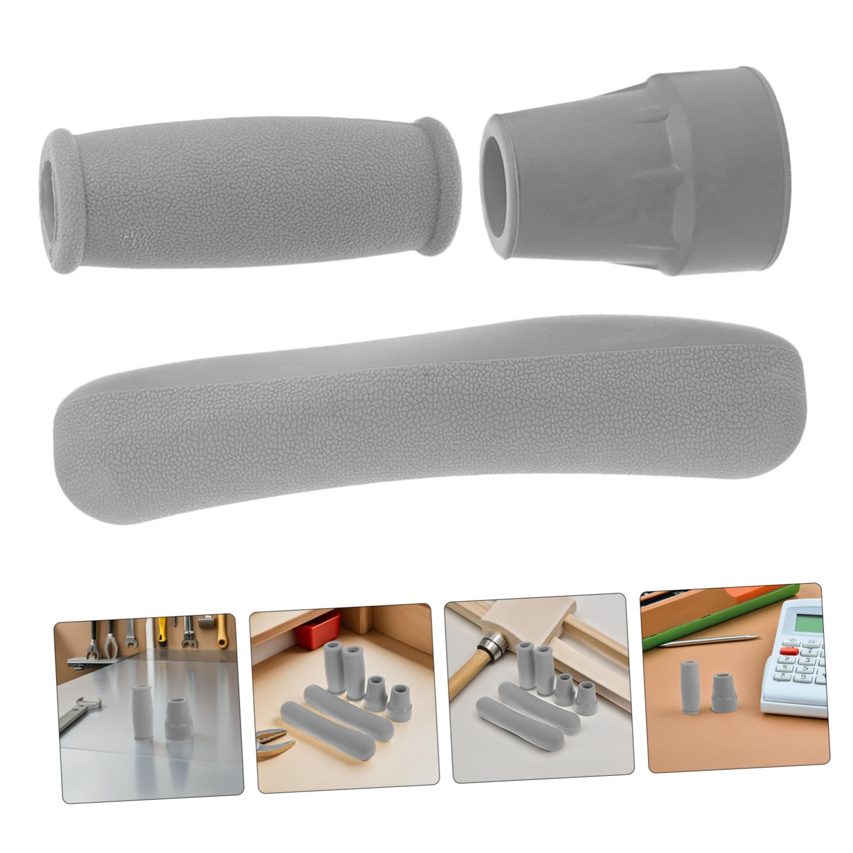 4 Juegos Kit Almohadillas para Muletas con Cojines Ergonómicos para Axilas Cubiertas de Agarre para Bastones y Puntas de Goma Antideslizantes Accesorios Ajustables para Soporte