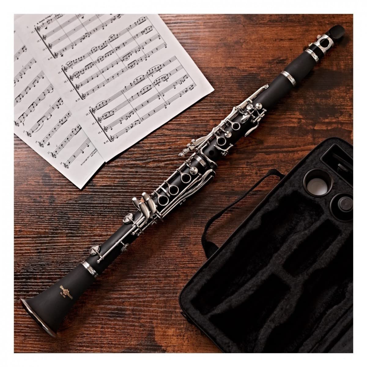 Gear4music Clarinete para principiantes en Si bemol con estuche rígido, cañas y accesorios - Clarinete para estudiantes en Si bemol